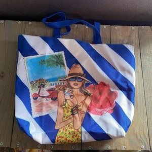 Lancôme beach bag and makeup bag combo